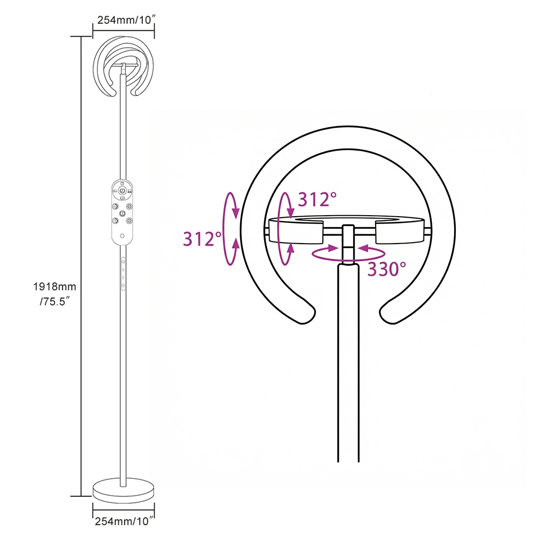 magnetyczny pilot do lampy, lampa podłogowa z pilotem magnetycznym, lampa led z pilotem glow d10, pilot magnetyczny do lampy led, lampa stojąca sterowana pilotem